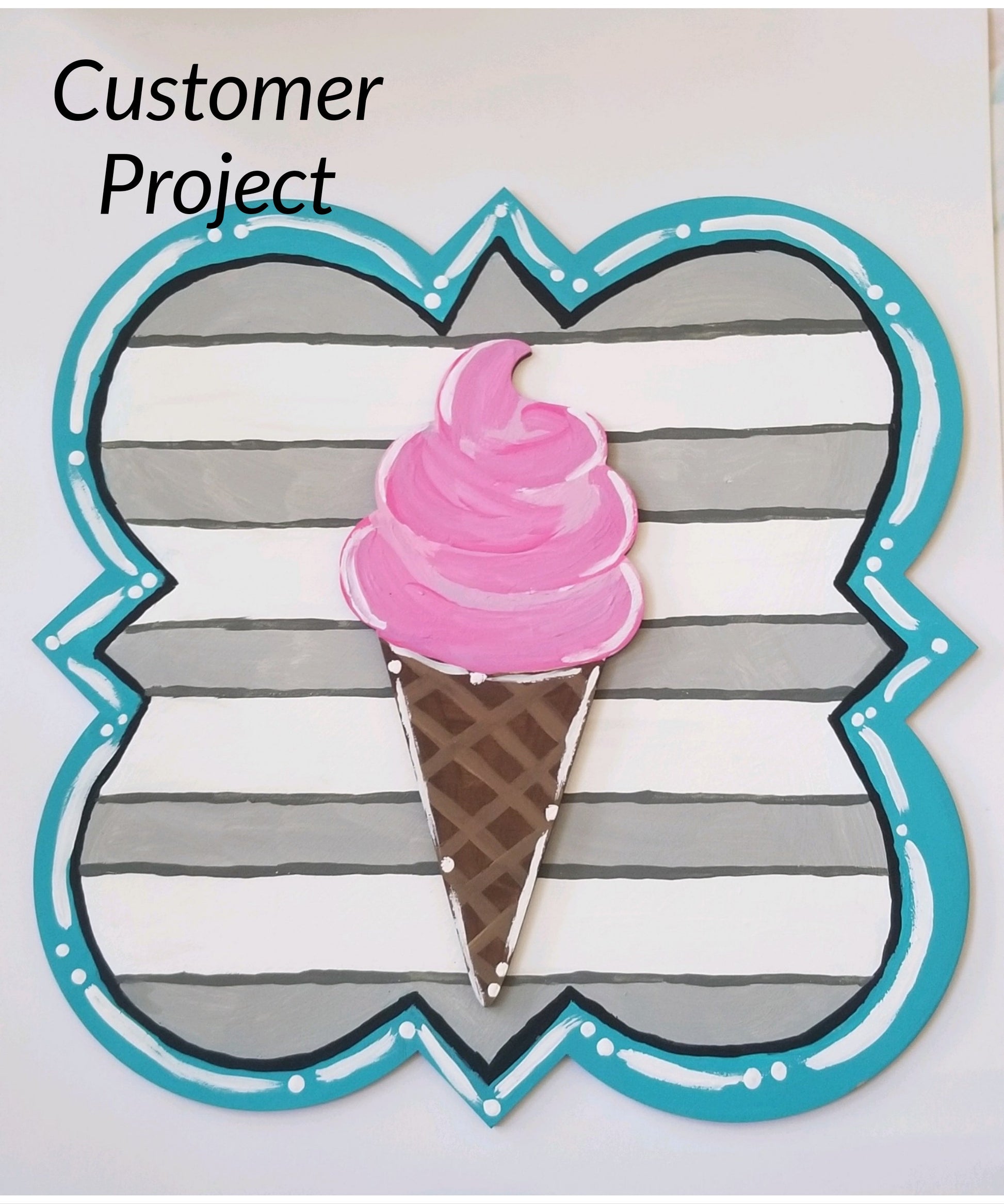 Ice Cream Cone wood cutout Food cutout Summertime Summer decor DIY Paint #1623 - Multiple Sizes Available - Unfinished wood Cutouts Shapes