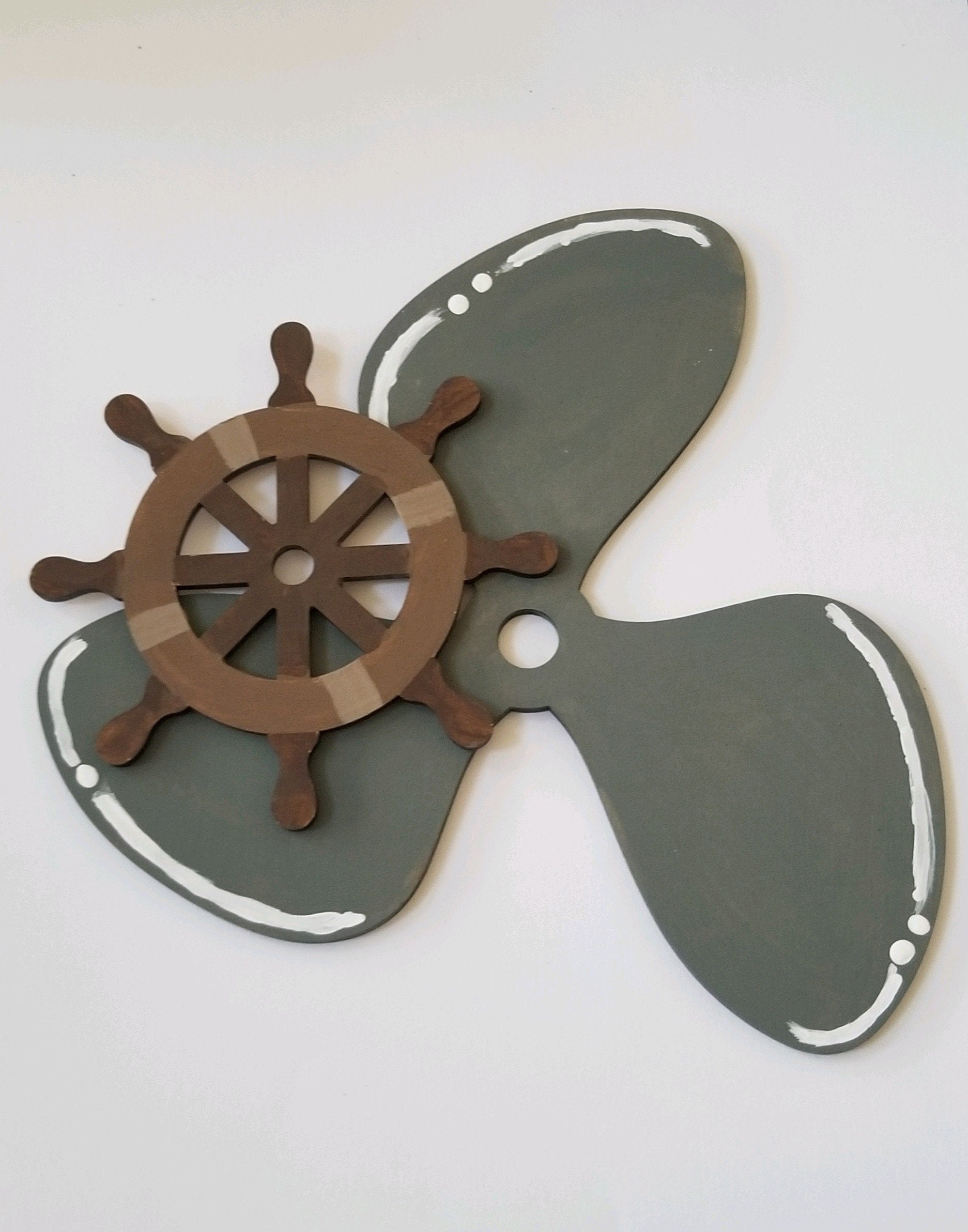 Steering Wheel wood cutout Sail Boat DIY Paint kit Bedroom Decor #2059 - Multiple Sizes Available - Unfinished Wood Cutouts Shapes