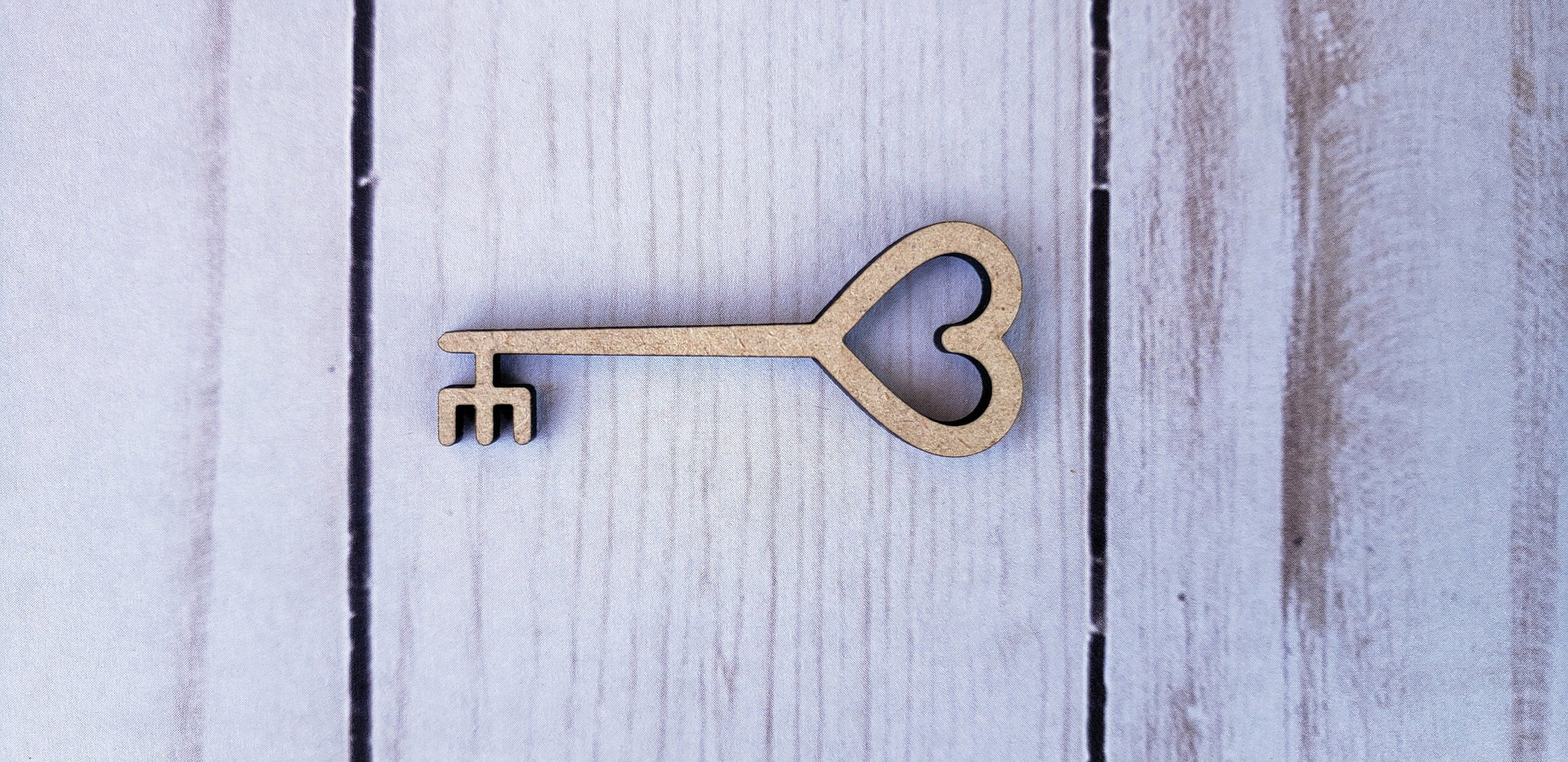 Heart Key Cutout #1017 - Multiple Sizes Available - Unfinished Wood Cutout Shapes