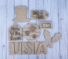 Home of the Brave Craft 4th of July Independence Day DIY Paint kit #2269 - Multiple Sizes Available - Unfinished Wood Cutout Shapes