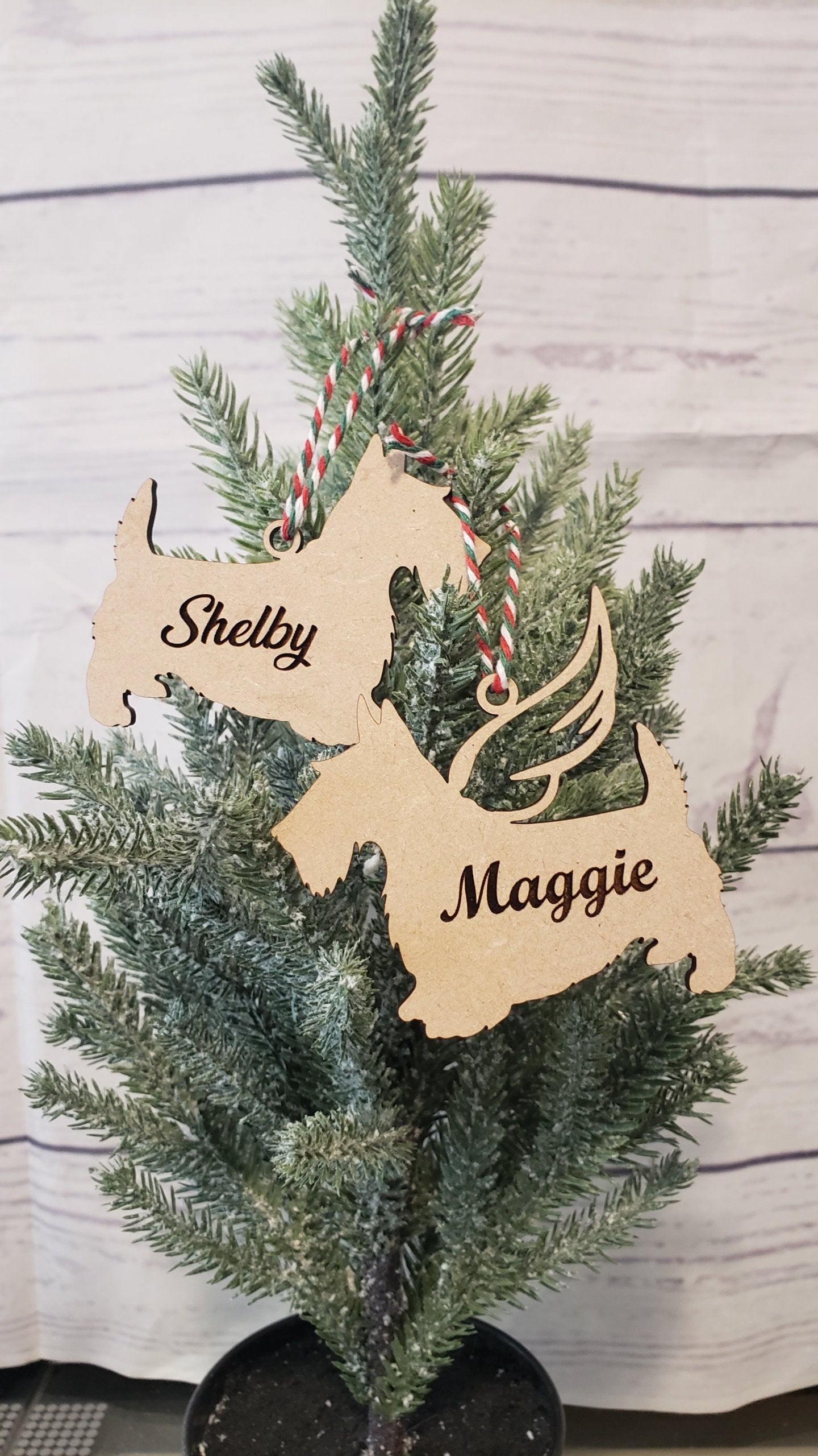Scottie Angel Ornament Wood cutouts DIY Scottish Terrier paint kit #2437 - Multiple Sizes Available - Unfinished Wood Cutout Shapes