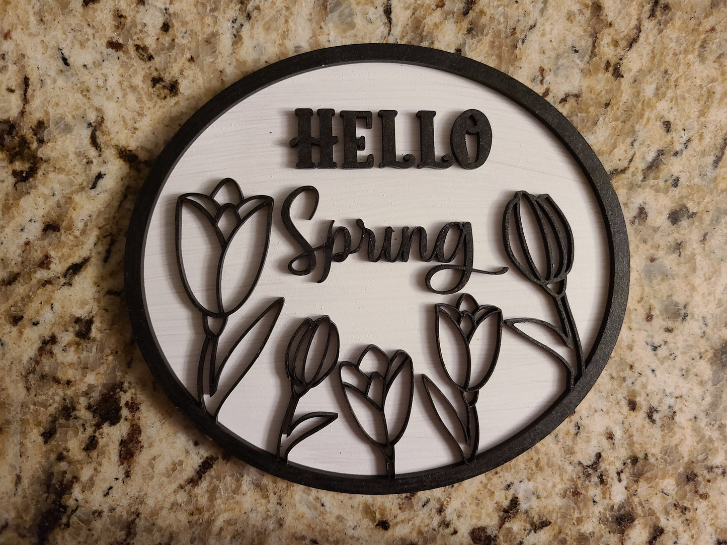 Hello Spring Tulip Craft Kit DIY Craft Kit #2493 Multiple Sizes Available - Unfinished Wood Cutout Shapes