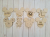 Mouse Home Interchangeable pieces SANTA HAT & BEARD Christmas Decor #2221 - Unfinished Wood shape cutouts Paint kits