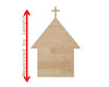 Simple Church with cross  DIY Paint kit #2583 - Multiple Sizes Available - Unfinished Cutout Shapes