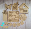 Live Life in full Bloom Craft Kit Paint Kit Party Paint Kit #2748 - Multiple Sizes Available - Unfinished Wood Cutout Shapes