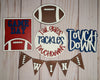 Tailgates & Touch Downs Kit Foot Ball Craft Kit Paint Kit Party Paint Kit #2739 - Multiple Sizes Available - Unfinished Wood Cutout Shapes