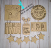 America 1776 4th of July Craft Kit Paint Kit Party Paint Kit #2732 - Multiple Sizes Available - Unfinished Wood Cutout Shapes