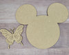 Mouse Home Interchangeable pieces BUTTERFLY SPRING DECOR #2221 - Unfinished Wood shape cutouts Paint kits