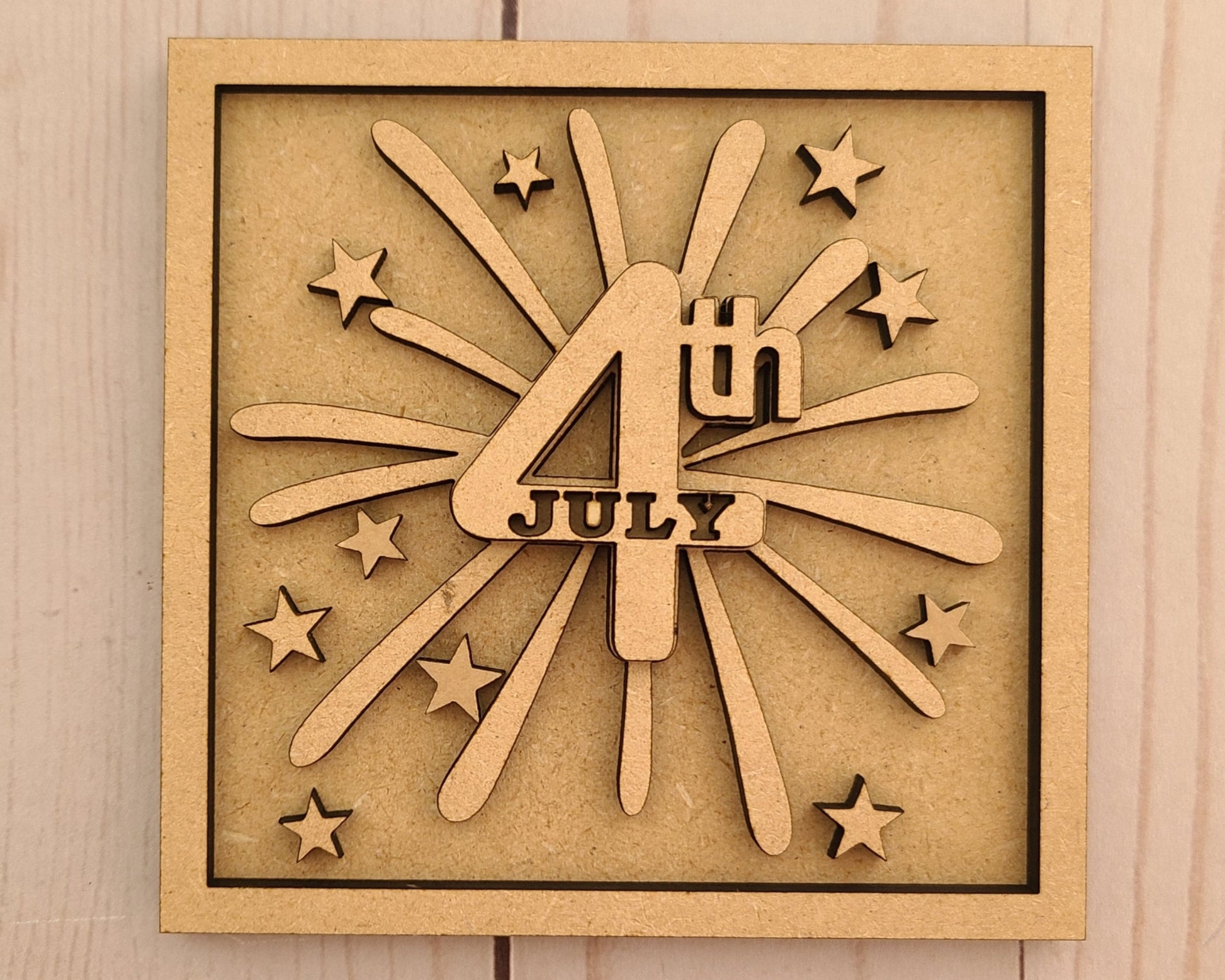 4th of July Fireworks Craft Kit Paint Kit Party Paint Kit #2796 - Multiple Sizes Available - Unfinished Wood Cutout Shapes