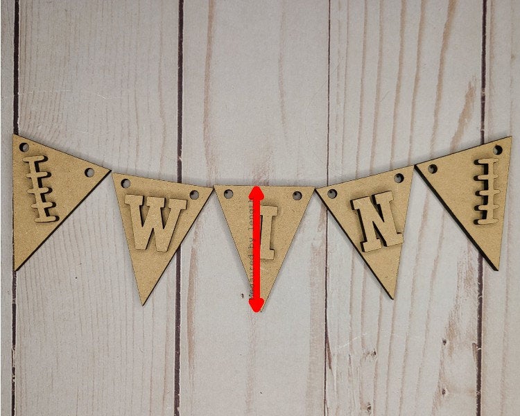 Football Foot Ball Bunting Banner Craft Kit for Adults #2743 - Multiple Sizes Available - Unfinished Wood Cutout Shapes