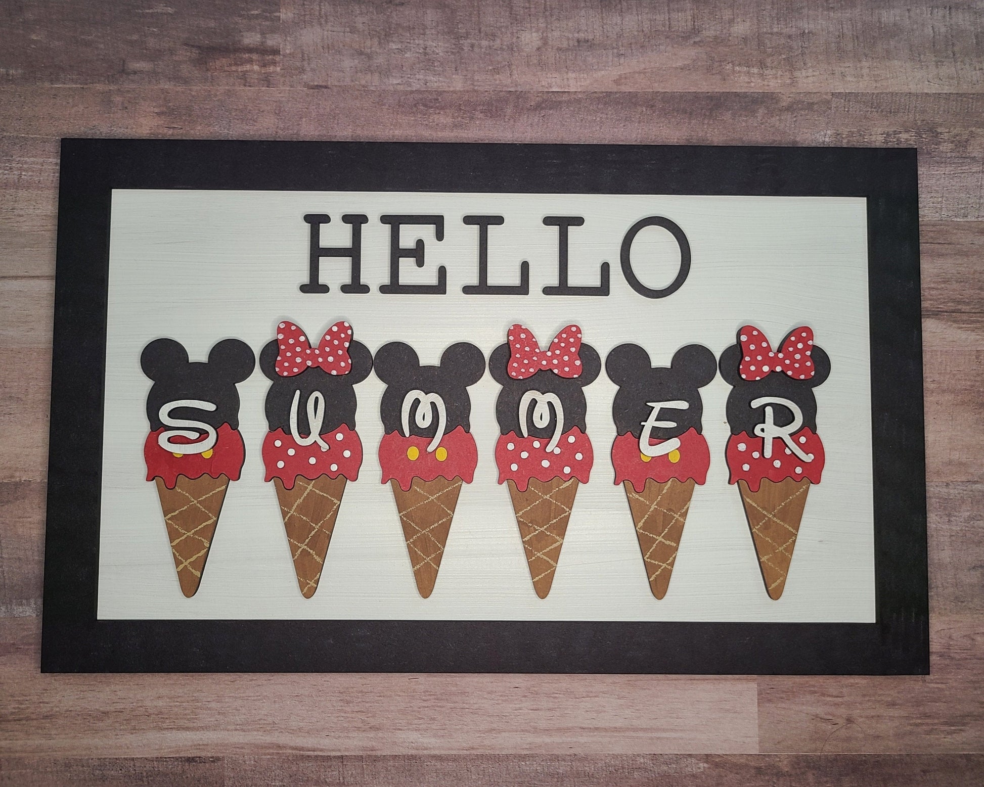 Hello Summer Mice Style DIY Paint Kit DIY Craft Kit #2821 - Multiple Sizes Available - Unfinished Wood Cutout Shapes