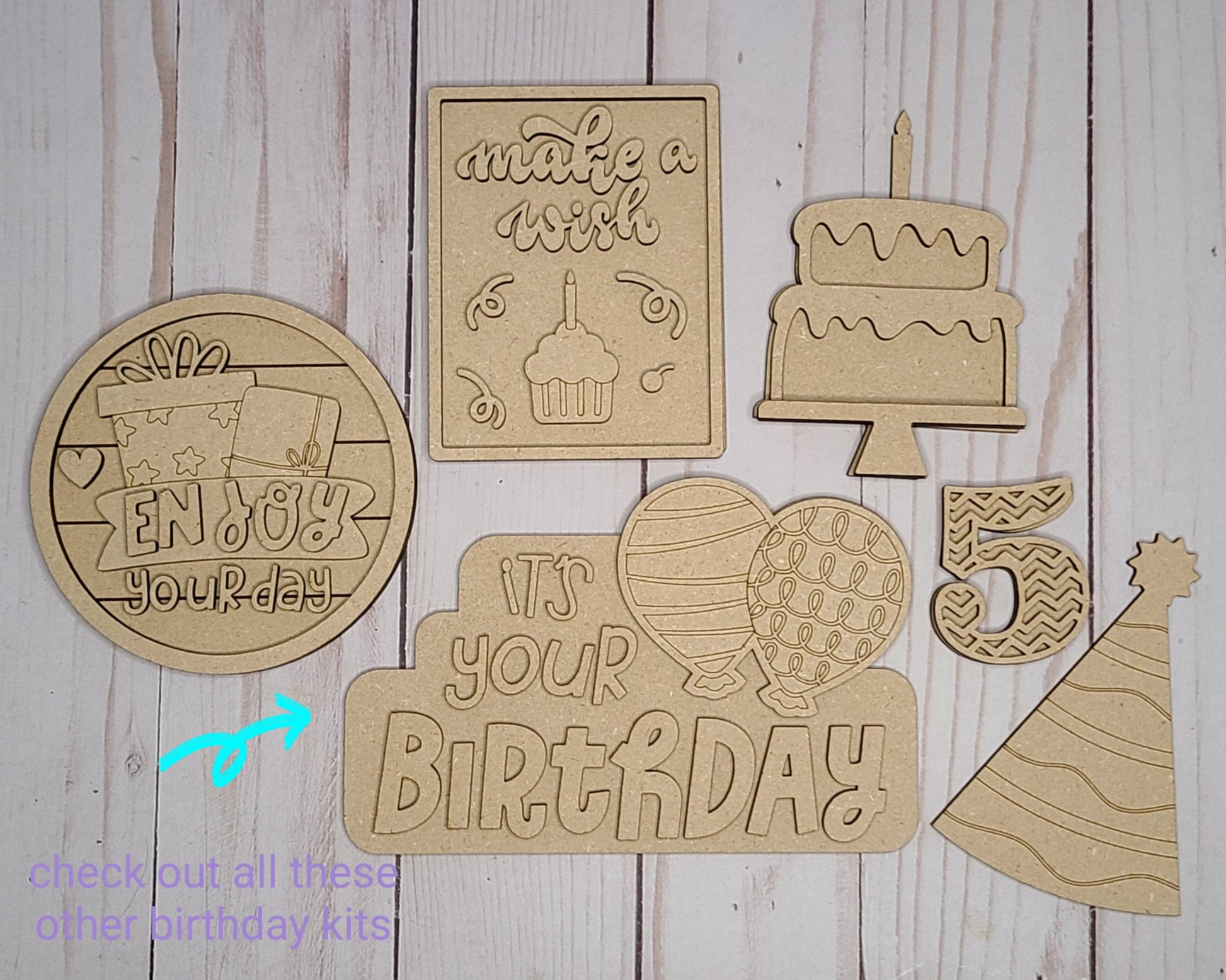 Chevron Numbers 2 Layer Kit Birthday Decor Kit  DIY Paint kit #2666 - Multiple Sizes Available - Unfinished Wood Cutout Shapes