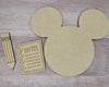Mouse Home Interchangeable pieces PENCIL & NOTEBOOK #2221 - Unfinished Wood shape cutouts Paint kits