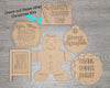 Gingerbread Christmas Decor DIY Paint kit #2807 - Multiple Sizes Available - Unfinished Wood Cutout Shapes