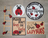 Keep Calm and Love Lady Bug Decor Paint Kit DIY Craft Kit #2839 - Multiple Sizes Available - Unfinished Wood Cutout Shapes