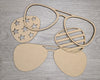 4th of July Sunglasses Patriotic Decor Craft Kit Paint Party Kit #2877 - Multiple Sizes Available - Unfinished Wood Cutout Frames