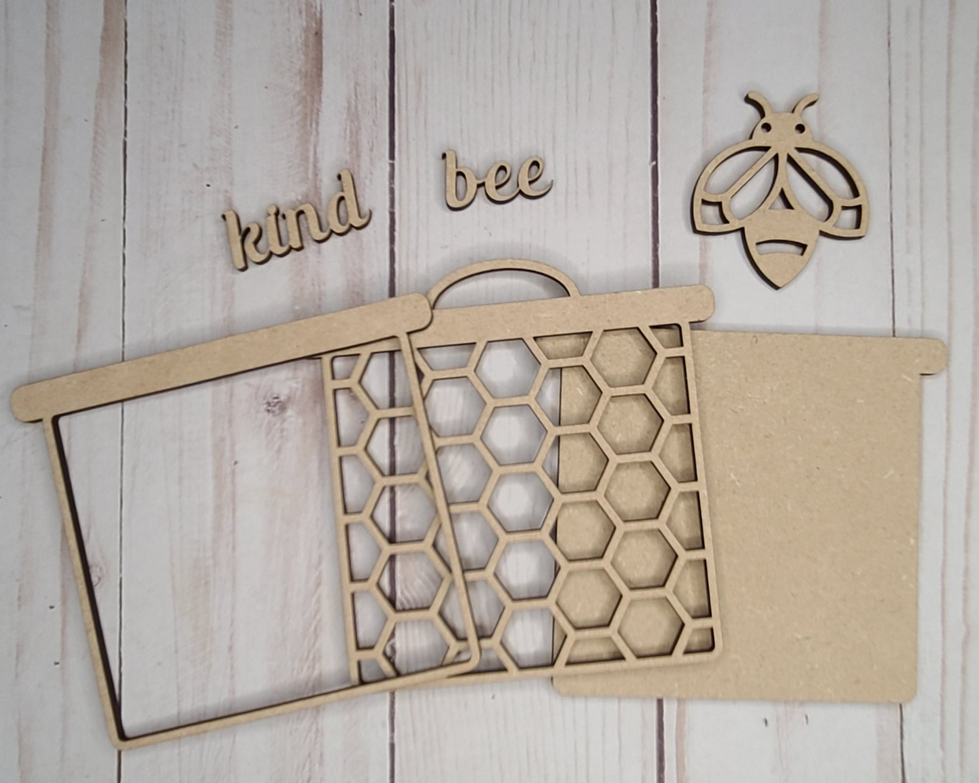 Bee Kind Craft Kit Bee Decor Honey Bee Craft Kit #2684 - Multiple Sizes Available - Unfinished Wood Cutout Frames