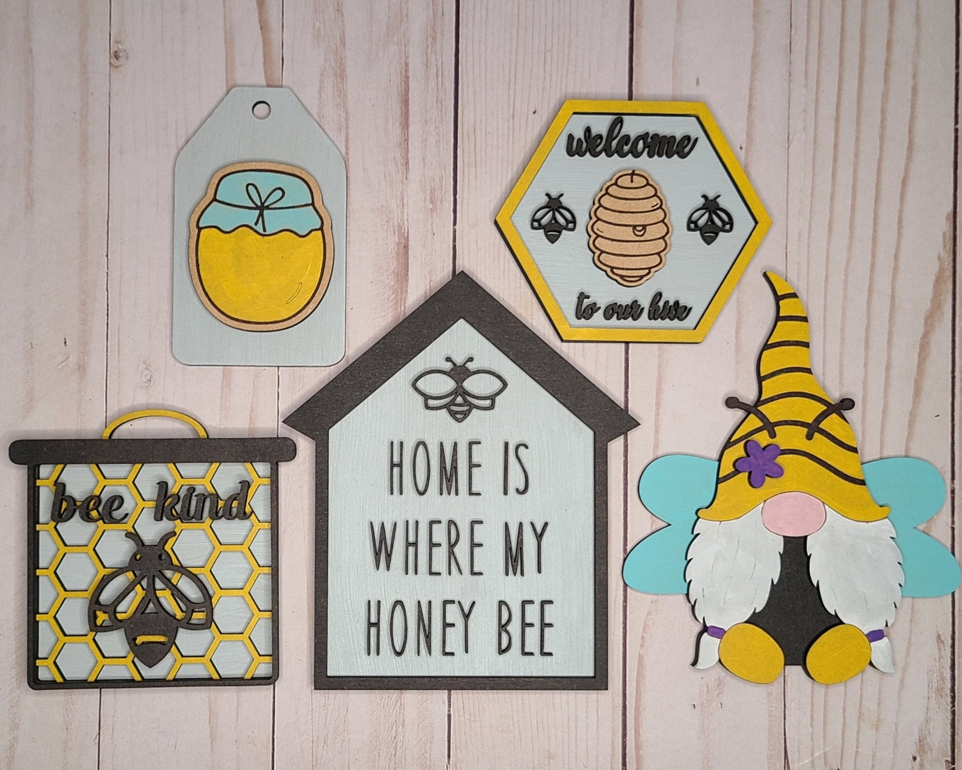 Bee Kind Craft Kit Bee Decor Honey Bee Craft Kit #2684 - Multiple Sizes Available - Unfinished Wood Cutout Frames