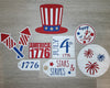 July 4th Craft Kit Paint Party Kit 4th of July #2258 - Multiple Sizes Available - Unfinished Wood Cutout Shapes