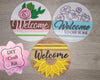 Welcome Flowers Kit DIY Craft Kit #2905 - Multiple Sizes Available - Unfinished Wood Cutout Shapes
