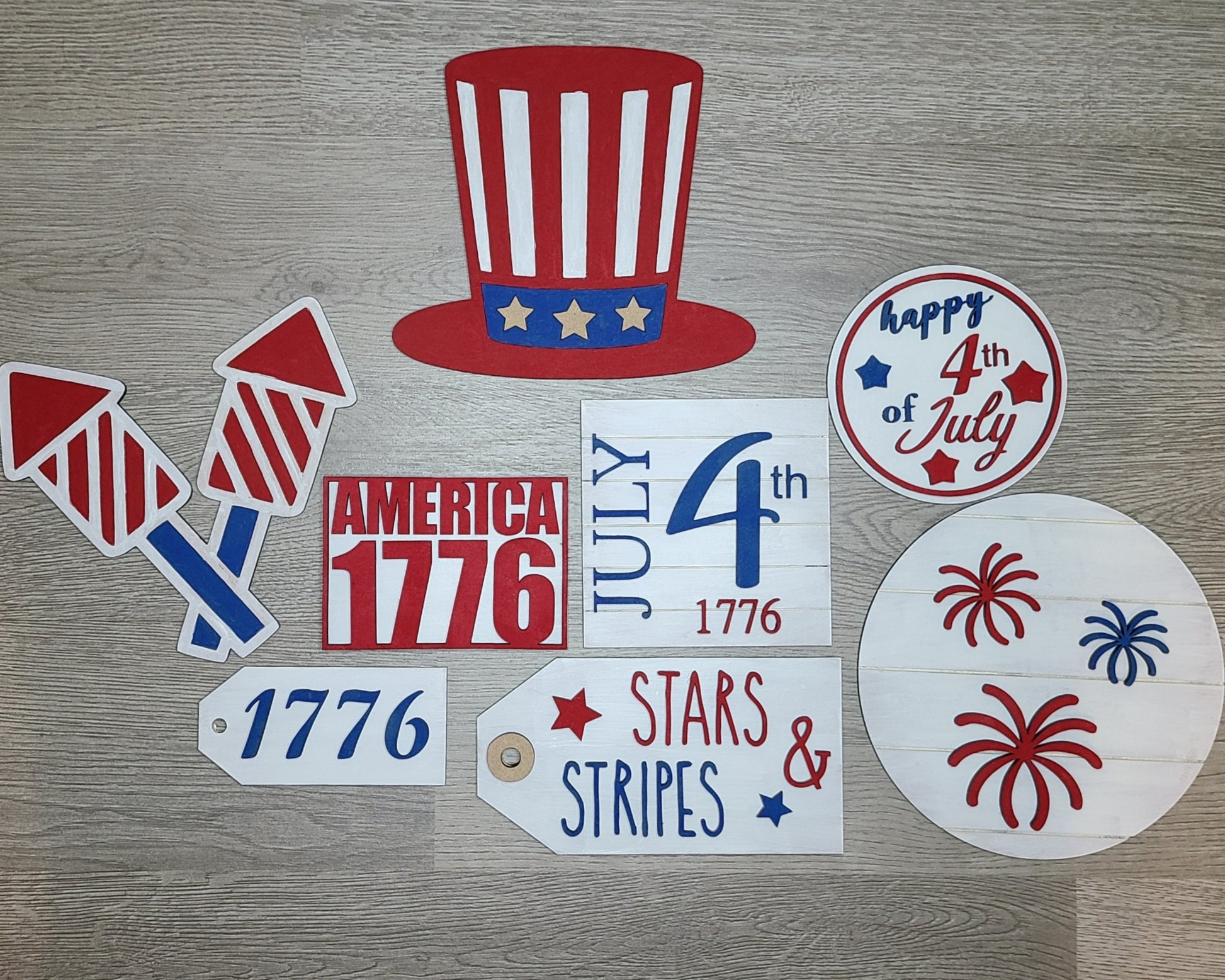 USA Square Kit DIY Paint kit #2264 - Multiple Sizes Available - Unfinished Wood Cutout Shapes