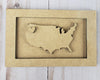 USA in Frame United States 4th of July Independence Day DIY Paint kit #2267 - Multiple Sizes Available - Unfinished Wood Cutout Shapes