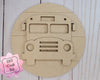 School Bus Round Back to School DIY Craft Kit #2306 - Multiple Sizes Available - Unfinished Wood Cutout Shapes