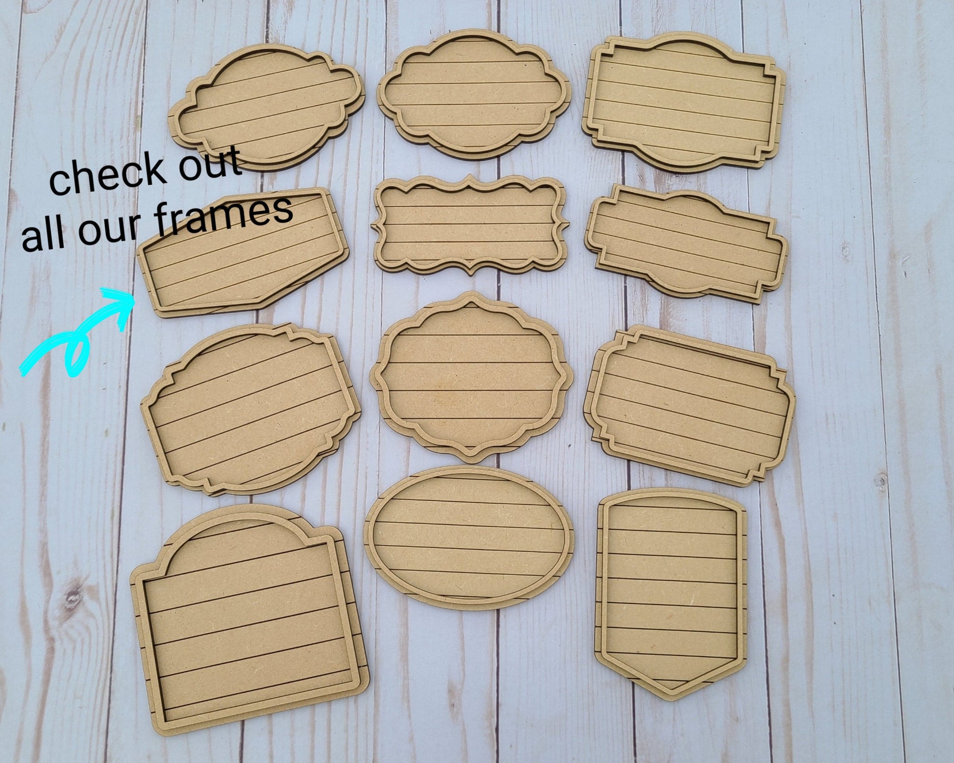 Shiplap Frame #2470 - Multiple Sizes Available - Unfinished Wood Cutout Frames