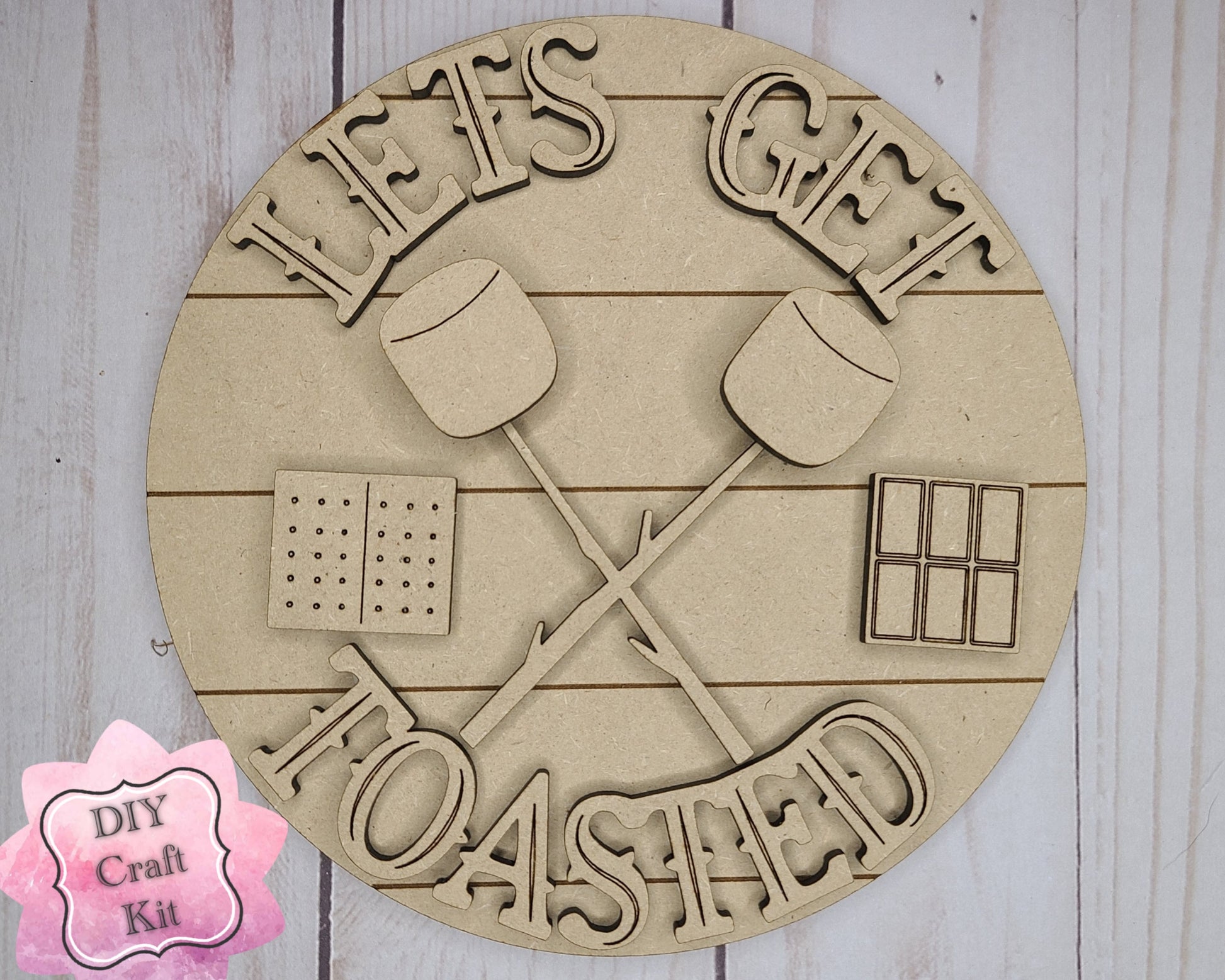 Lets Get Toasted Kit Paint Party Kit #2581 - Multiple Sizes Available - Unfinished Wood Cutout Shapes