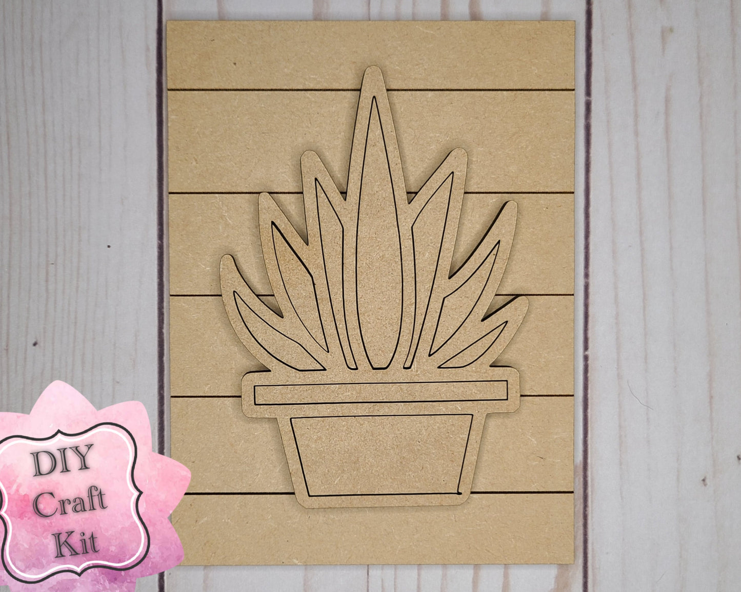 Succulent Craft DIY Paint Party Kit Craft Kit for Adults #2620 - Multiple Sizes Available - Unfinished Wood Cutout Shapes