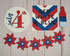 Patriotic Bunting Banner Craft DIY Paint Party Kit Craft Kit for Adults #2637 - Multiple Sizes Available - Unfinished Wood Cutout Shapes