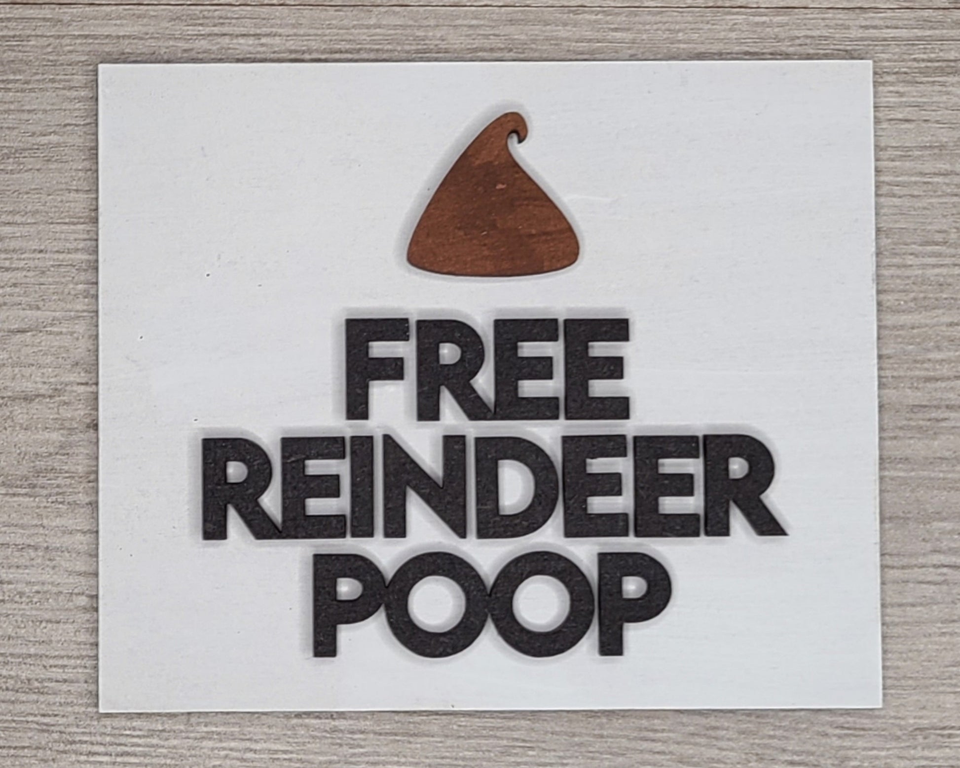 Free Reindeer Poop Christmas Elf Red Elf Decor  DIY Paint kit #2812 - Multiple Sizes Available - Unfinished Wood Cutout Shapes