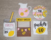 Pucker Up Lemonade Craft Kit Paint Kit Party Paint Kit #2703 - Multiple Sizes Available - Unfinished Wood Cutout Shapes