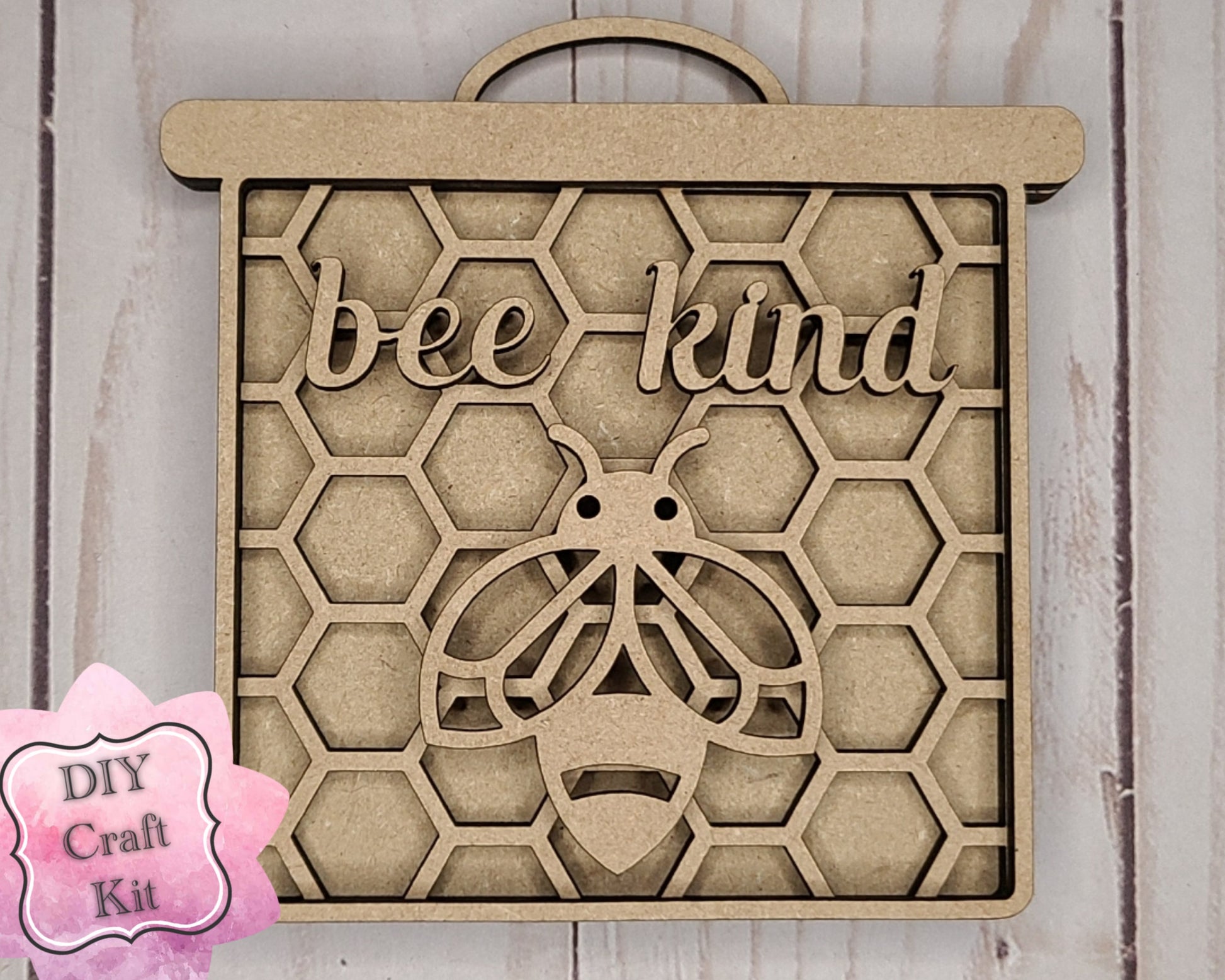 Bee Kind Craft Kit Bee Decor Honey Bee Craft Kit #2684 - Multiple Sizes Available - Unfinished Wood Cutout Frames