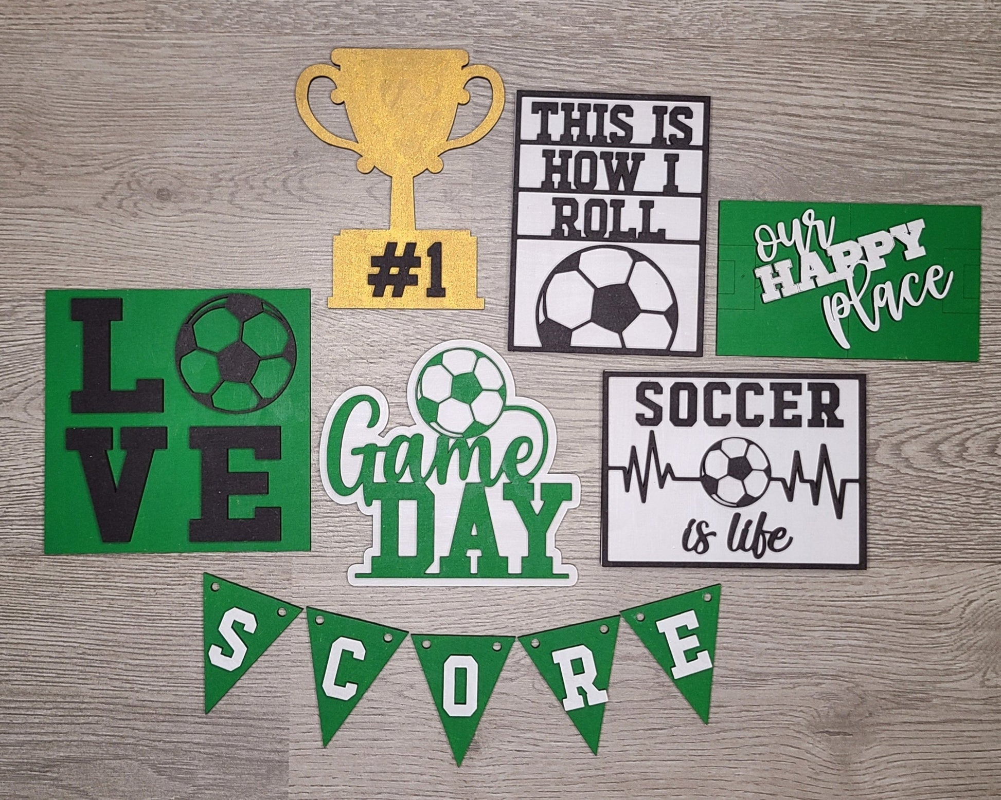 Game Day Soccer life Sport Soccer Decor DIY Paint kit #2935 - Multiple Sizes Available - Unfinished Wood Cutout Shapes