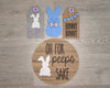 Bunny Tag Chevron DIY Easter Craft Kit #2537 - Multiple Sizes Available - Unfinished Wood Cutout Shapes