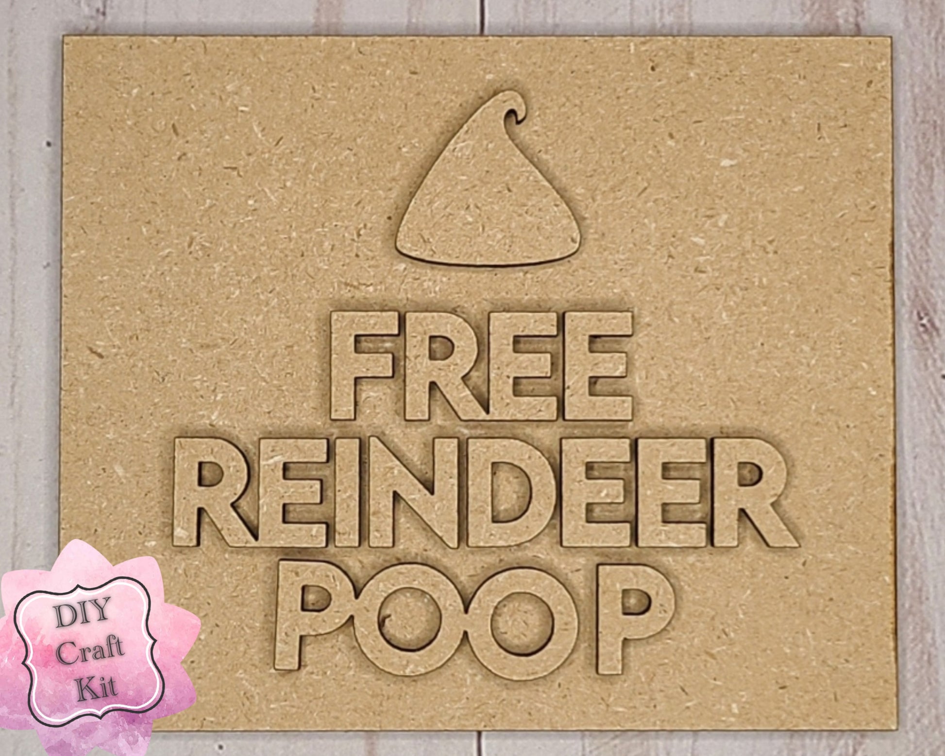 Free Reindeer Poop Christmas Elf Red Elf Decor  DIY Paint kit #2812 - Multiple Sizes Available - Unfinished Wood Cutout Shapes