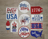 Stars & Stripes 4th of July Patriotic Decor Craft Kit Paint Party Kit #2643 - Multiple Sizes Available - Unfinished Wood Cutout Frames