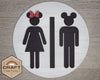 Mouse Bathroom Sign Craft Kit Paint Kit Party Paint Kit #3029 - Multiple Sizes Available - Unfinished Wood Cutout Shapes