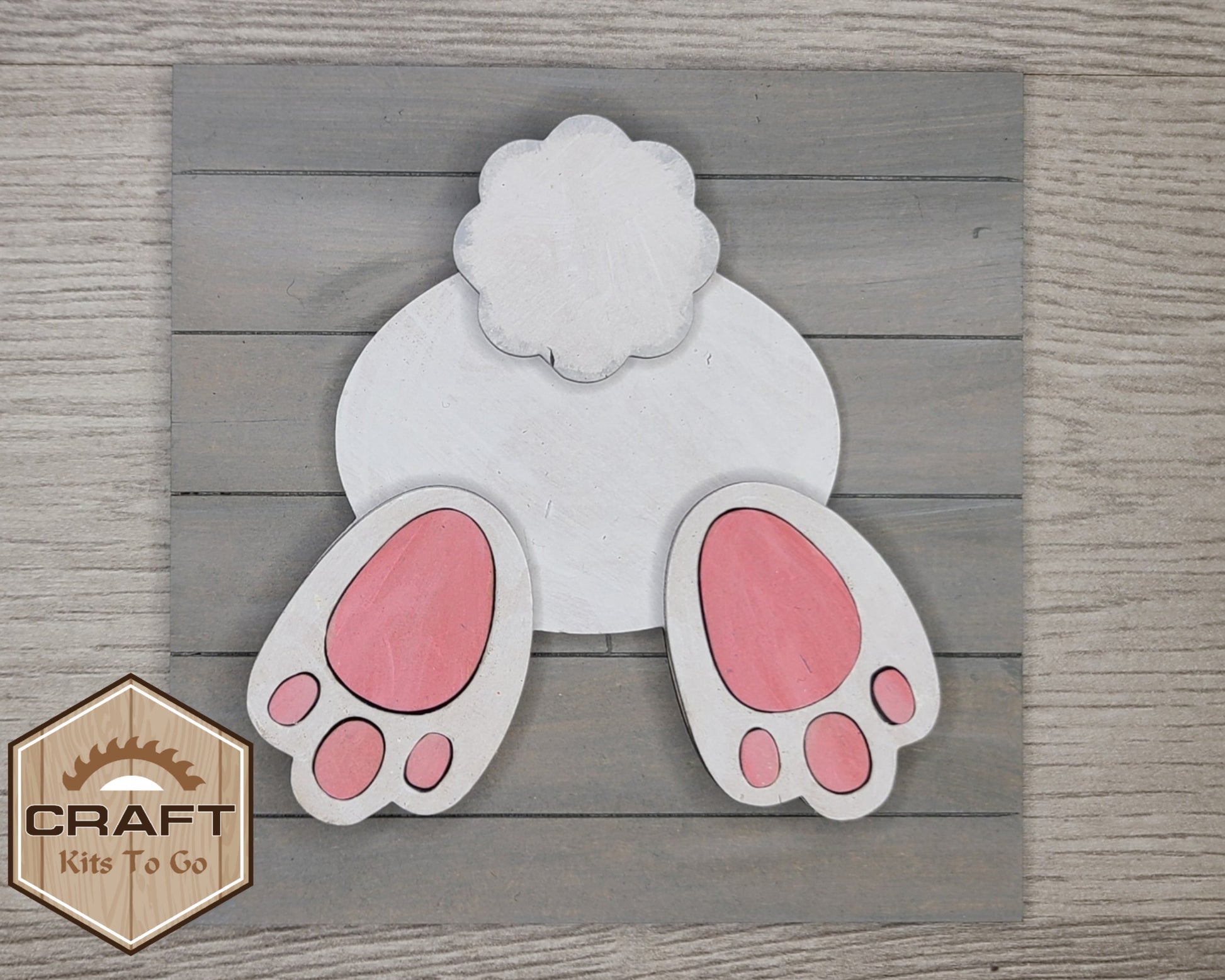 Bunny Butt Easter Kit Craft Night Crafty Craft Kit #2555 - Multiple Sizes Available - Unfinished Wood Cutout Shapes