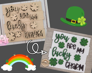 You Are my Lucky Charm Craft DIY Paint Party Kit Craft Kit #2729 - Multiple Sizes Available - Unfinished Wood Cutout Shapes