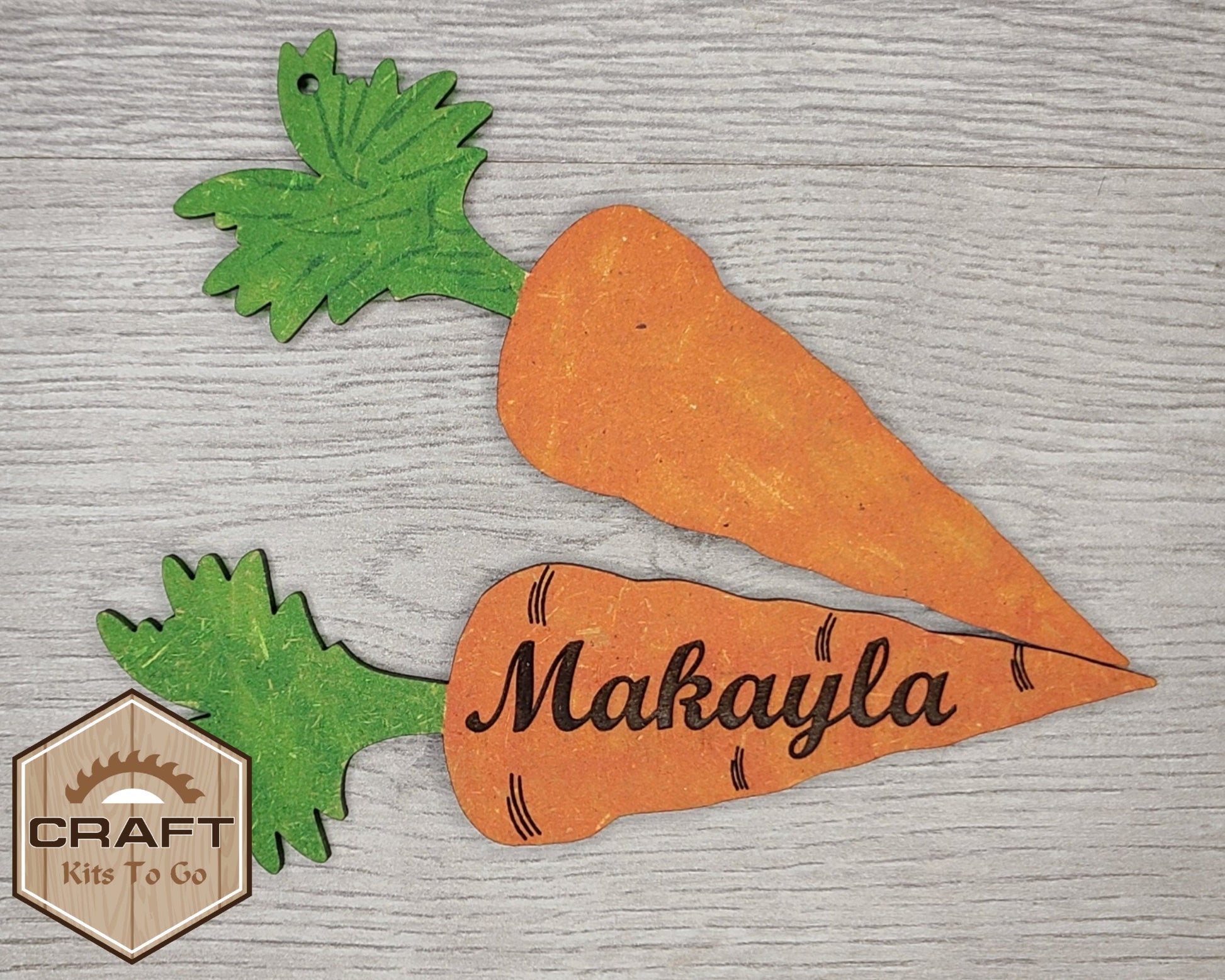 Carrot Easter Basket Tag DIY Easter Craft Kit DIY Paint kit #2563 - Multiple Sizes Available - Unfinished Wood Cutout Shapes
