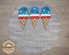 Sweet Summertime Ice Cream Craft DIY Paint Party Kit Craft Kit #2631 - Multiple Sizes Available - Unfinished Wood Cutout Shapes
