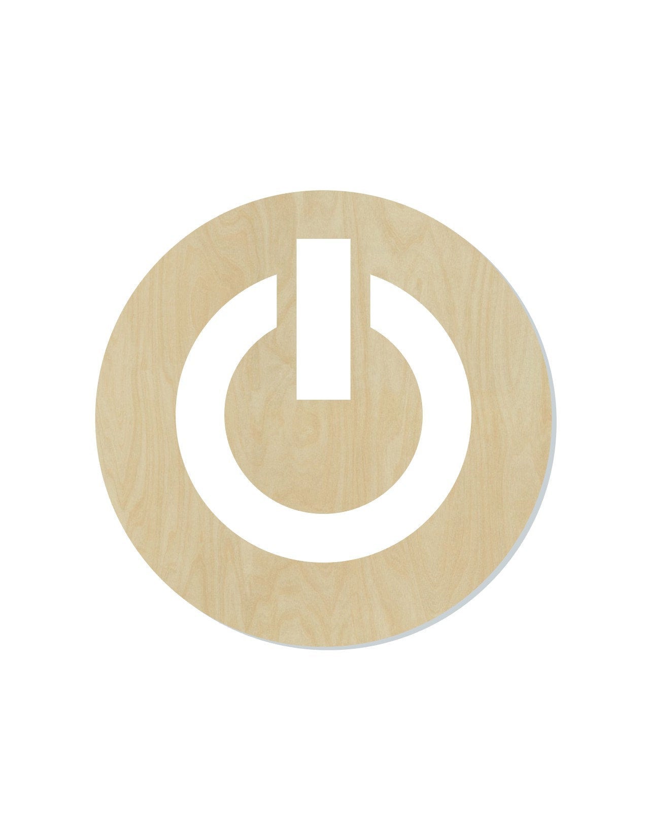 Power Button #1884 - Multiple Sizes Available - Unfinished Cutout Shapes