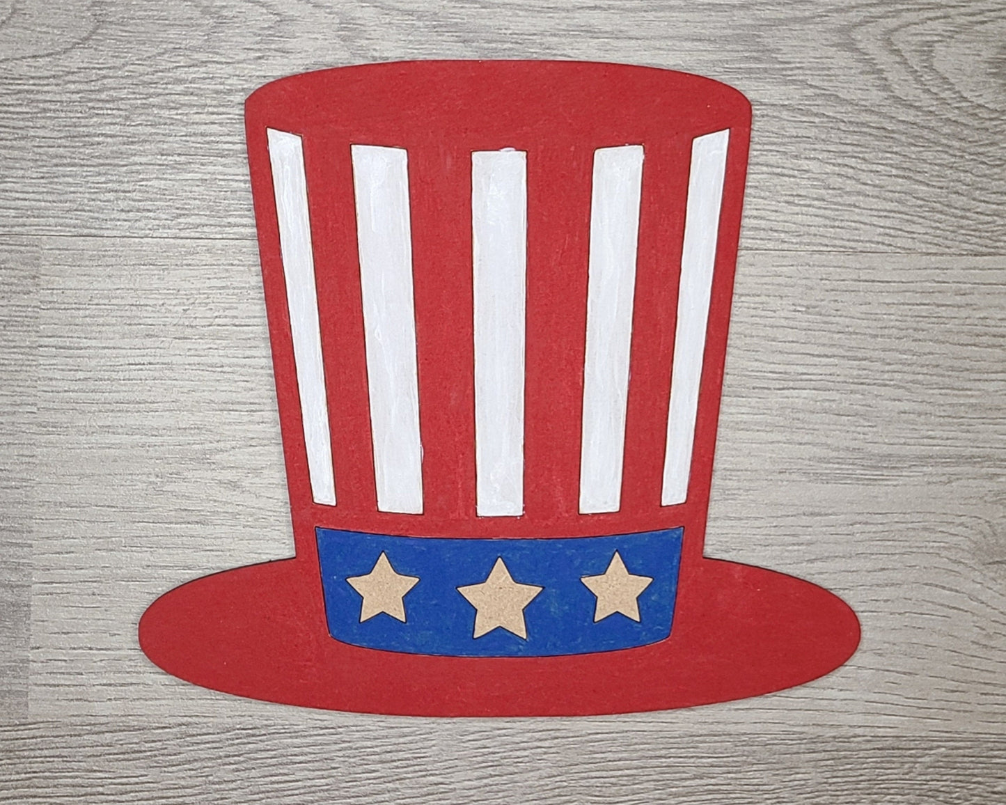 Sam Hat 4th of July Hat Independence Day Kit DIY Paint kit #2266 - Multiple Sizes Available - Unfinished Wood Cutout Shapes