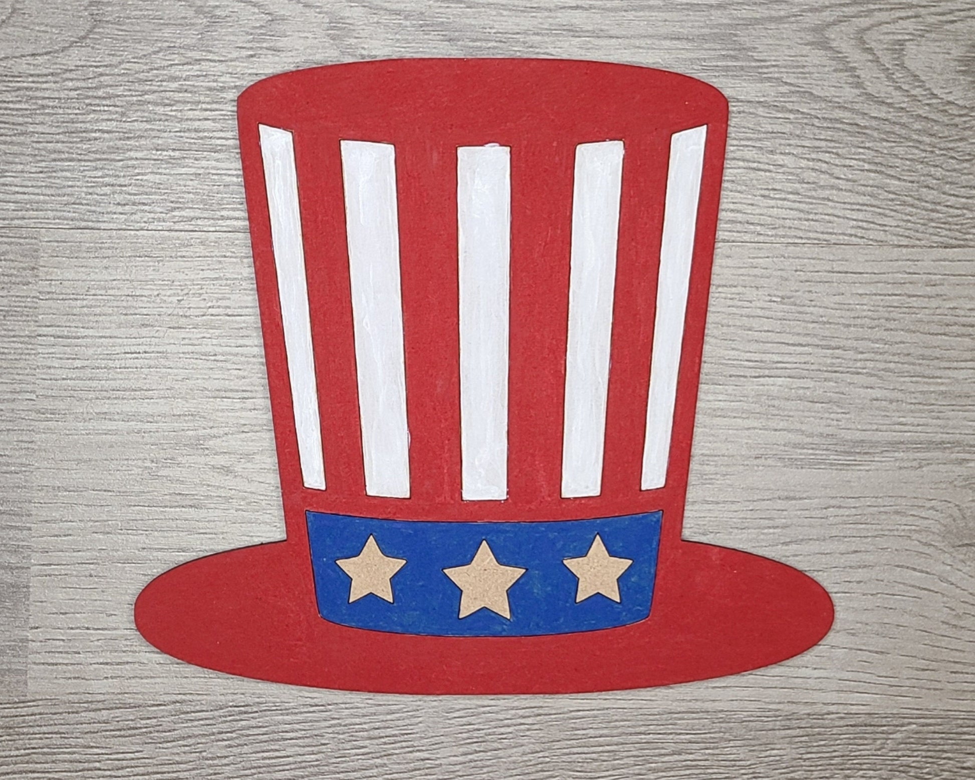 Sam Hat 4th of July Hat Independence Day Kit DIY Paint kit #2266 - Multiple Sizes Available - Unfinished Wood Cutout Shapes
