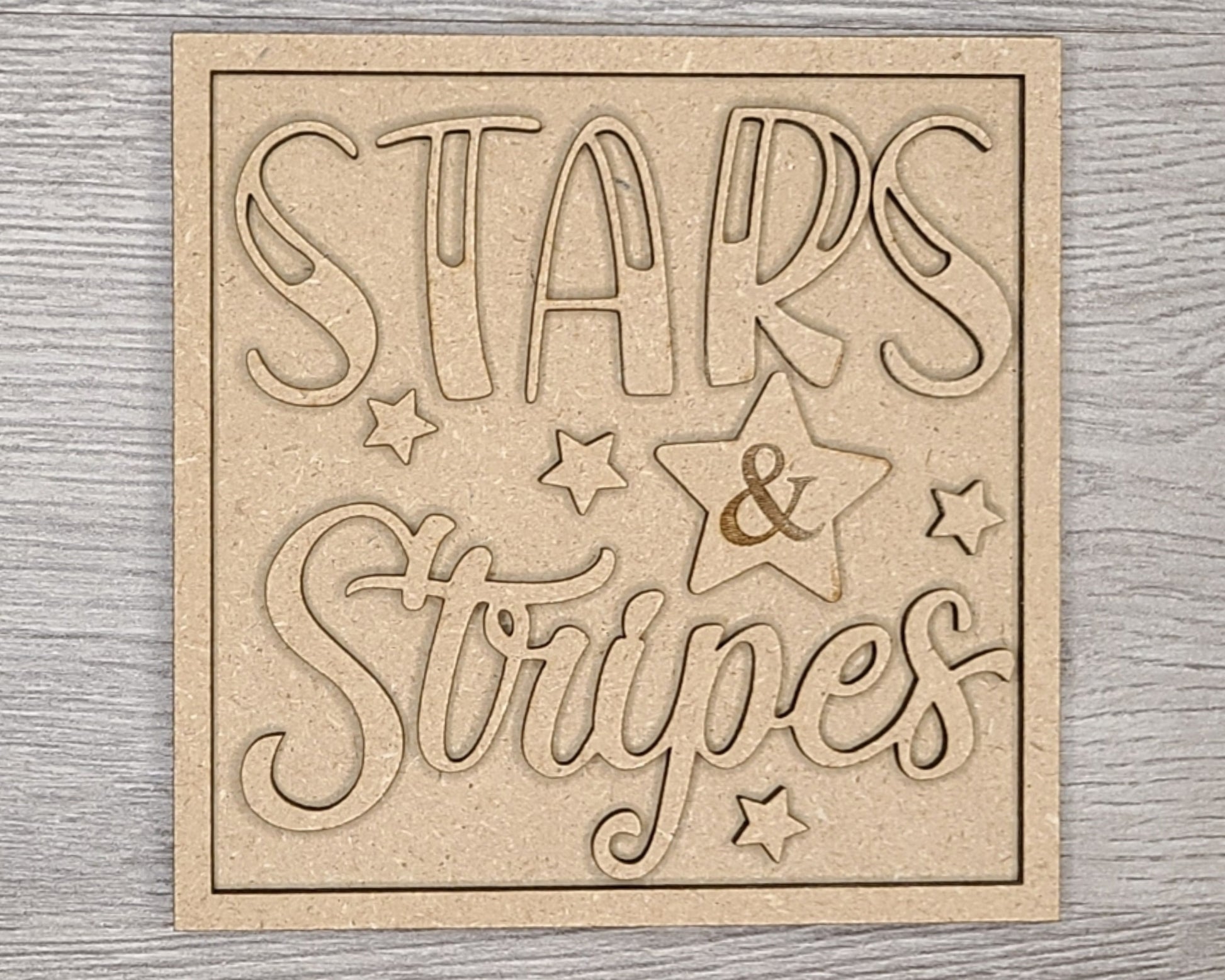 Stars & Stripes 4th of July DIY Craft Kit #2946 - Multiple Sizes Available - Unfinished Wood Cutout Shapes