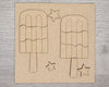 4th of July Popsicles DIY Craft Kit #2947 - Multiple Sizes Available - Unfinished Wood Cutout Shapes