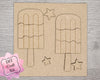 4th of July Popsicles DIY Craft Kit #2947 - Multiple Sizes Available - Unfinished Wood Cutout Shapes