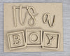 Its a Boy Baby Shower DIY Craft Kit #2893 - Multiple Sizes Available - Unfinished Wood Cutout Shapes